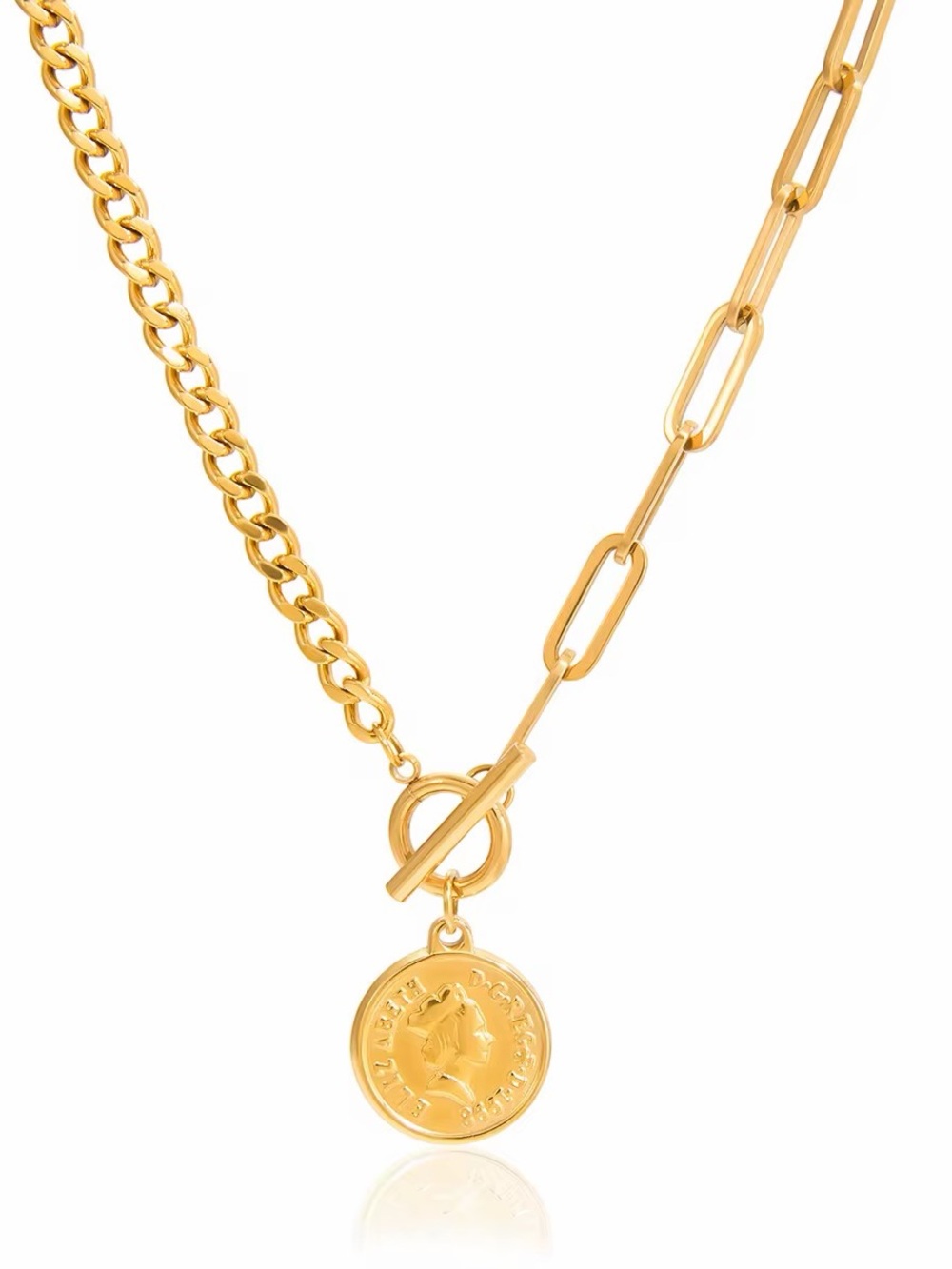18K Gold Plated Coin Pendant Necklace - Picture 3 of 9